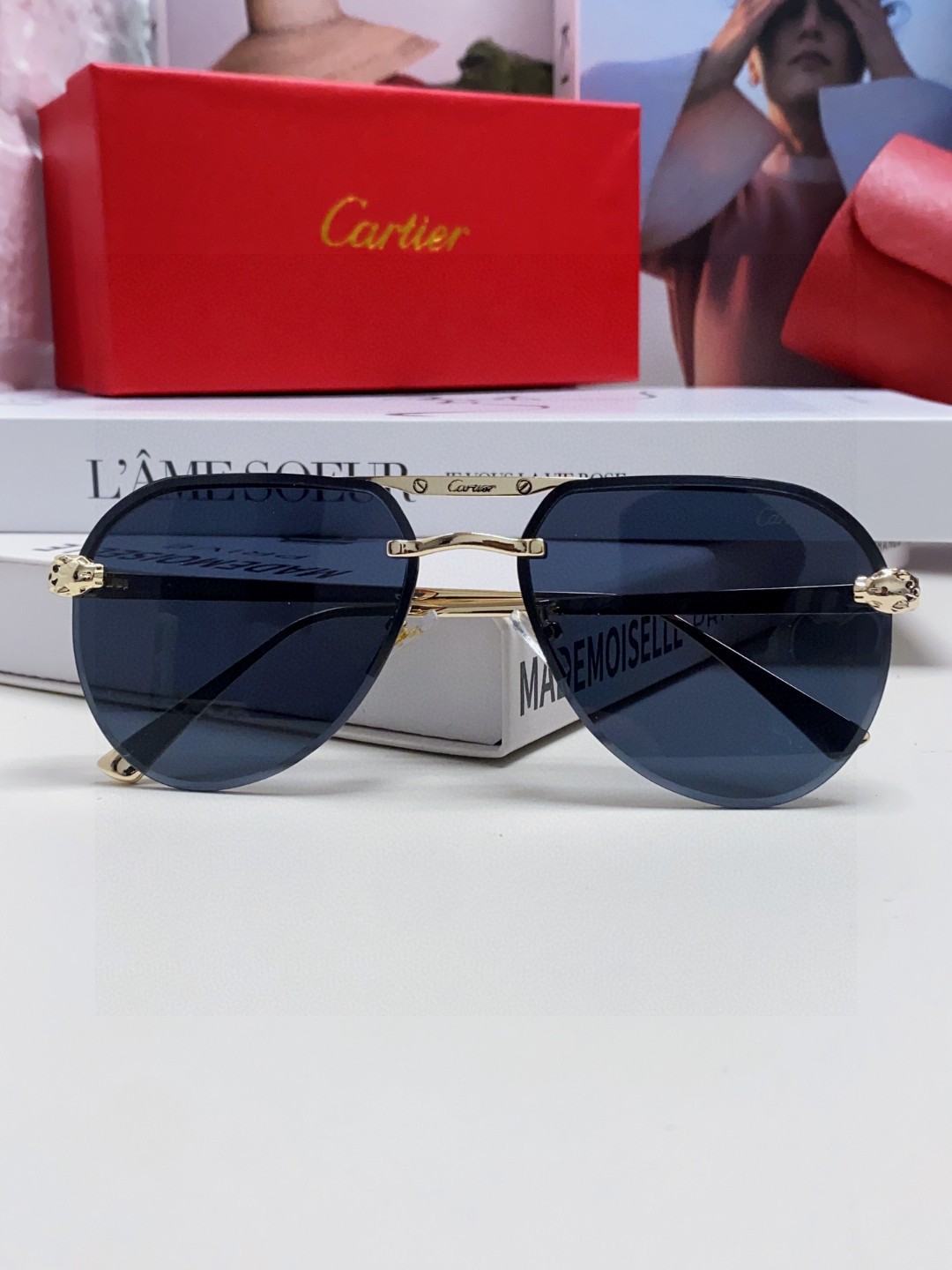  Cartier 卡地亚 墨镜 男女士圆框太阳眼镜 2025开车墨镜 新款金属太阳镜  时尚大方  舒适