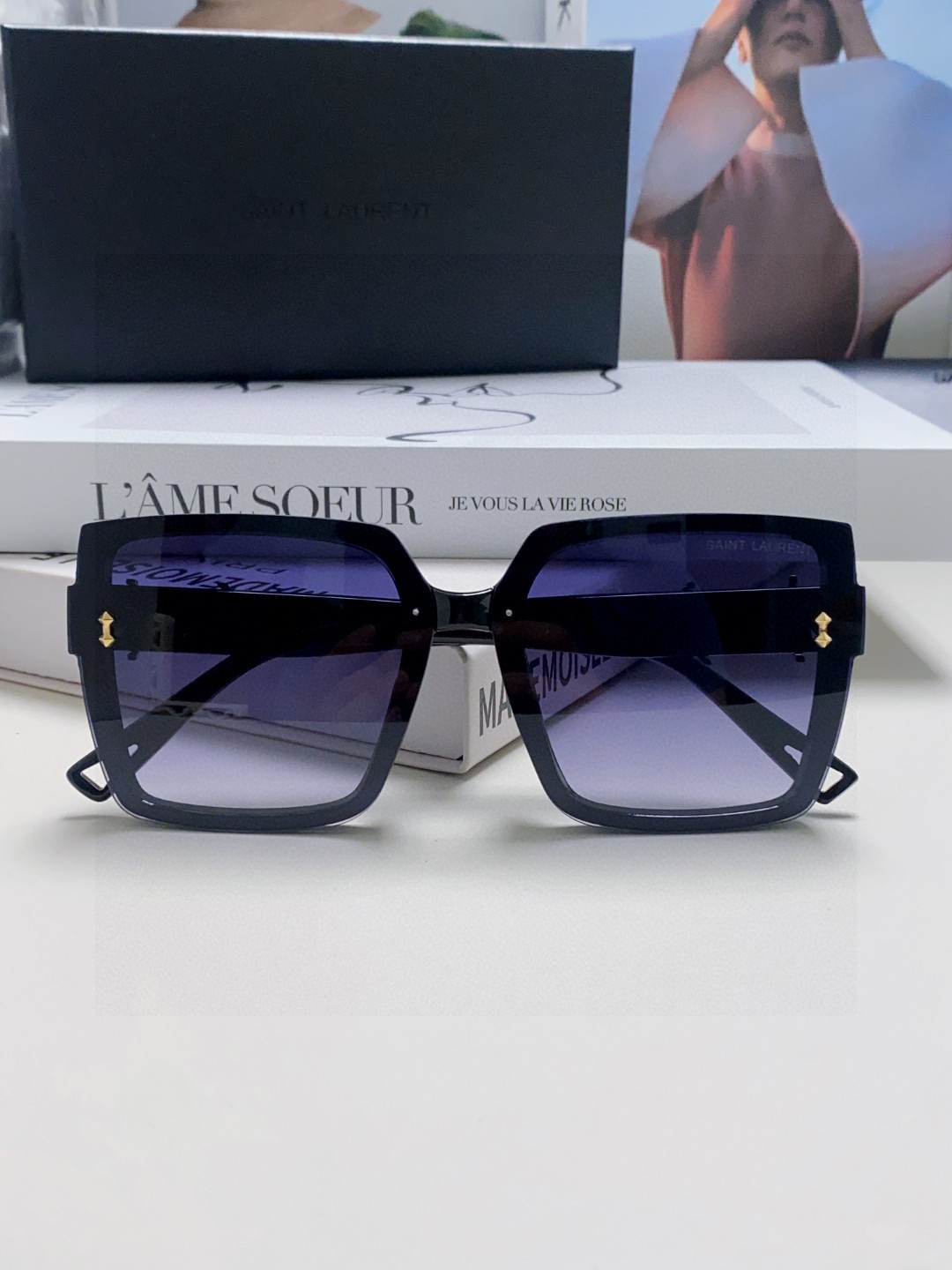  YSL圣罗兰【SAINT LAURENT女王墨镜】25新款树林百搭轻奢高级感方框眼镜 女士爆款 男女通