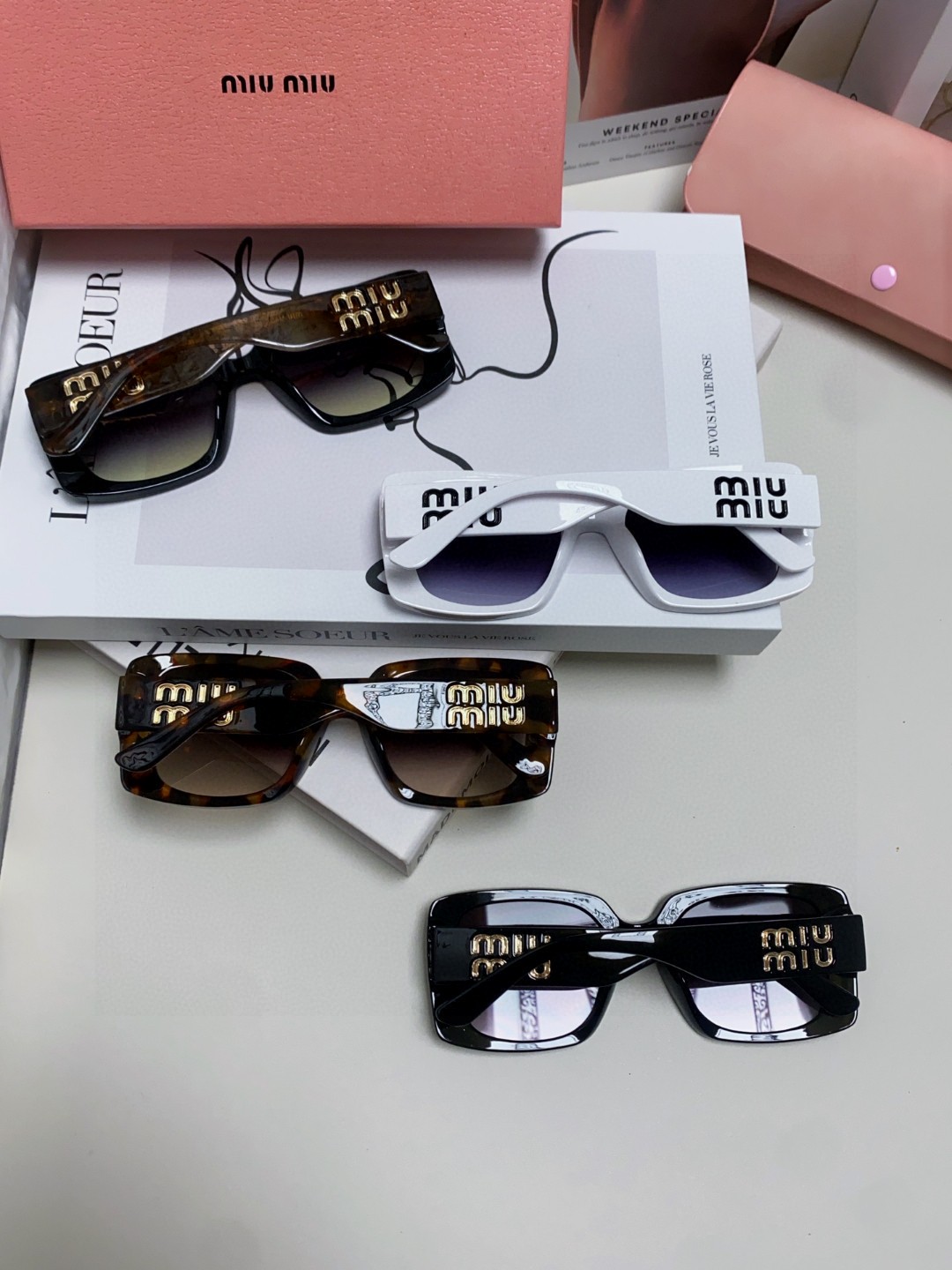 MiuMiu谬谬 2025新拼大框方形太阳镜 欧美千禧辣妹复古女ins网红街拍高级墨镜 女士墨镜