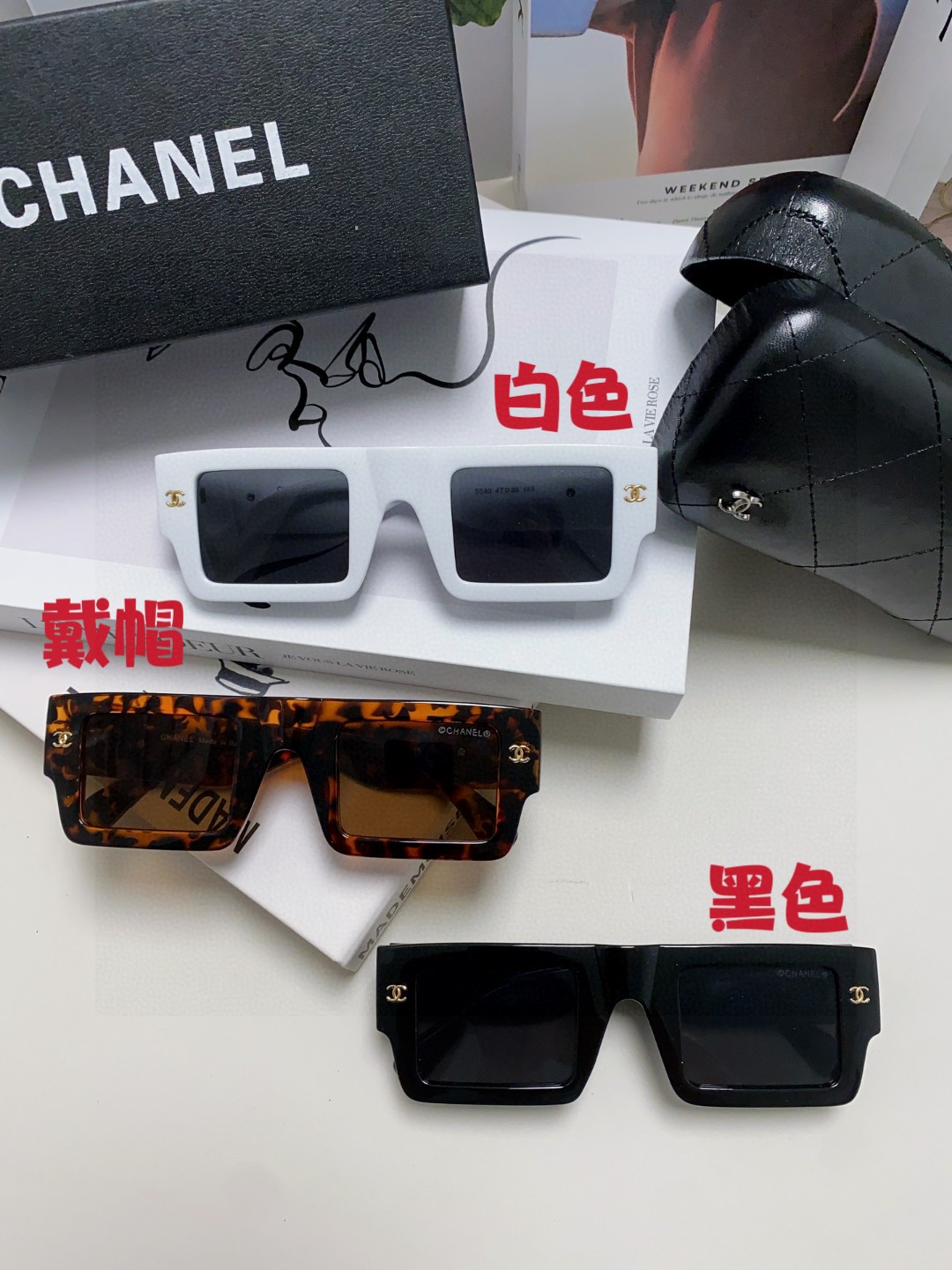  Chanel香奈儿 2025新款墨镜太阳镜女男夏防晒潮防紫外线眼镜网红开车大脸方框眼镜 
