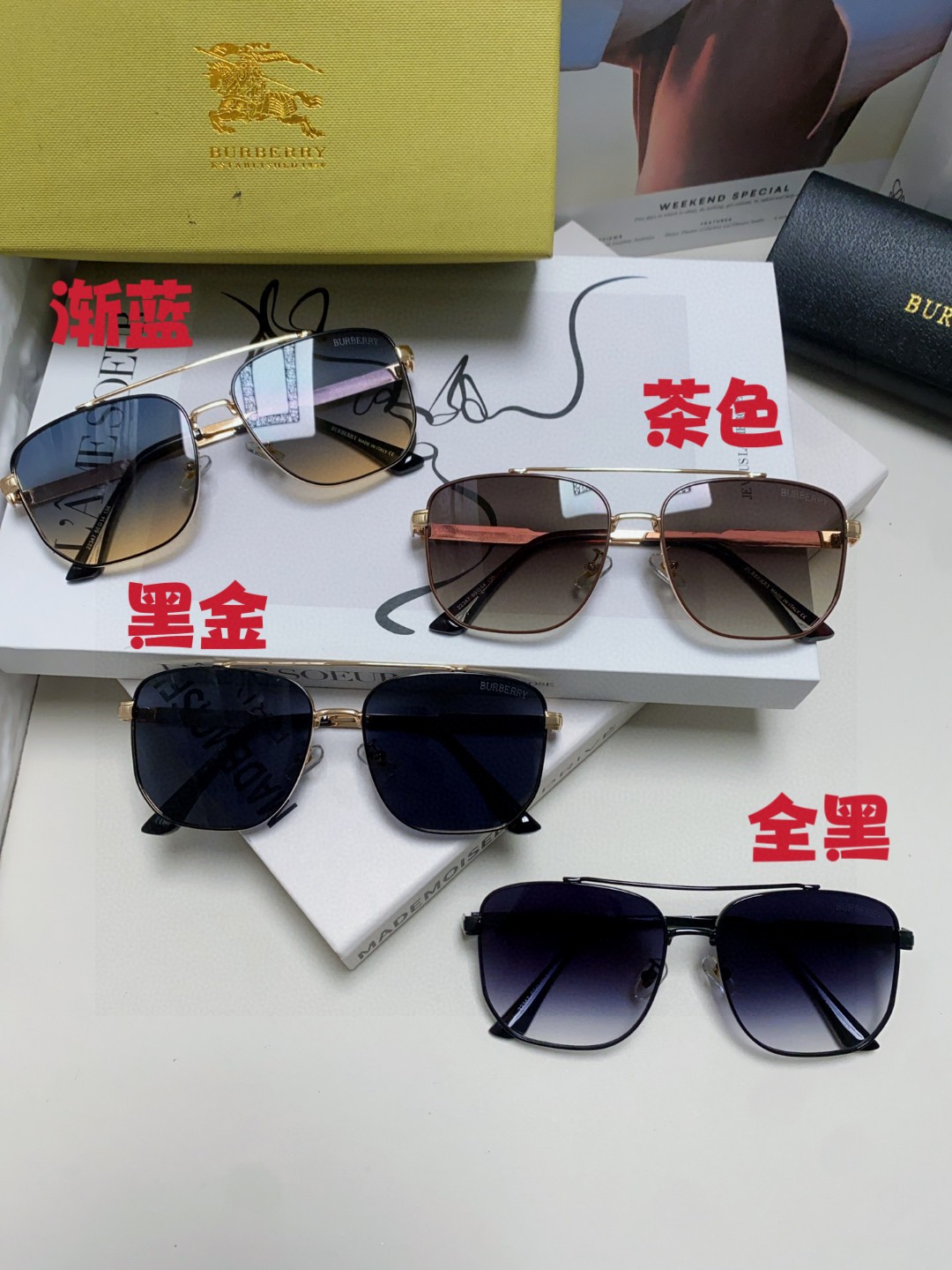  Burberry巴宝莉 2025 墨镜男士开车眼镜偏光太阳镜防紫外线强光驾驶眼睛遮阳钓鱼 