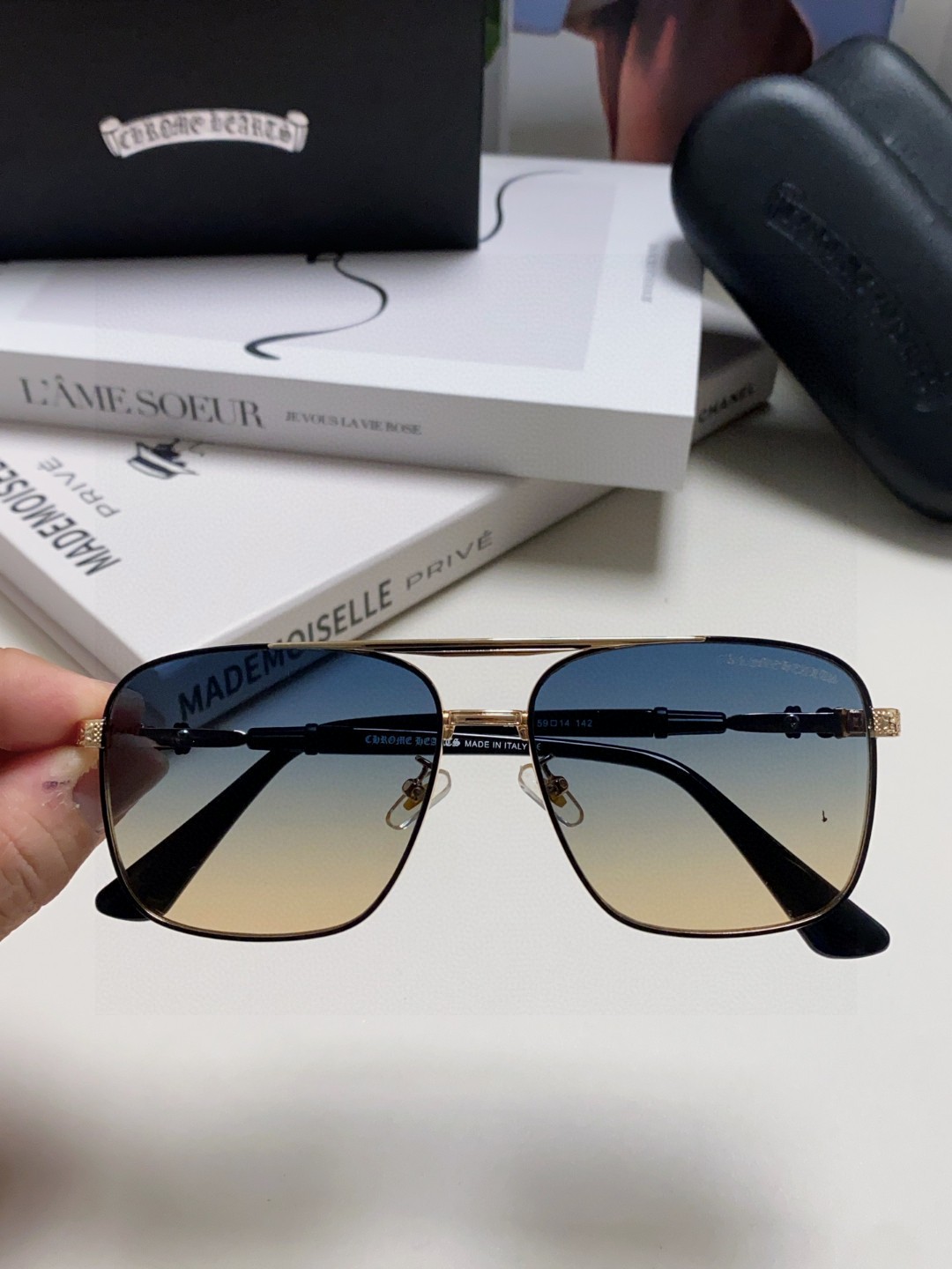  Chrome Hearts 克罗心2025新款港味复古跨境摩登时尚多边形太阳眼镜男潮个性女防紫外线双梁