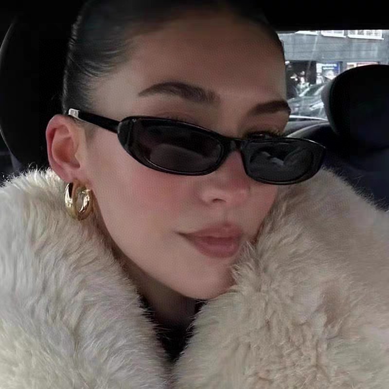  YSL圣罗兰 复古小框椭圆太阳镜男 简约时尚欧美ins墨镜潮流窄框显脸小眼镜女