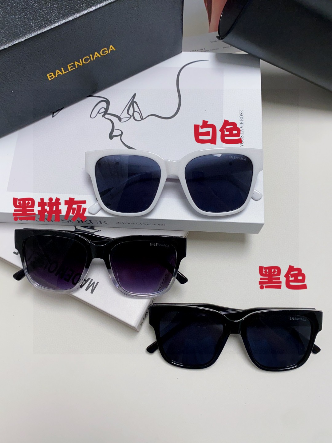  🔺BALENCIA巴黎世家🔻（⚠⚠正品是单边镜腿logo）但这款的工艺水准还是很高的，镜腿大B的log