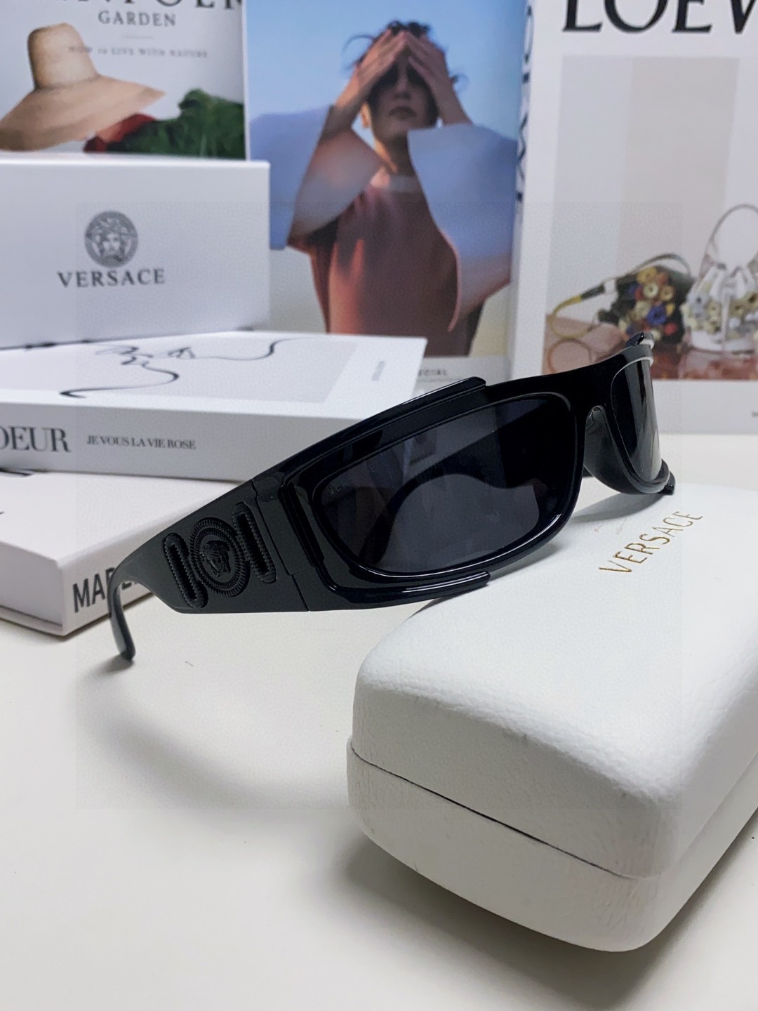  范思哲（Versace）欧美专柜流行时尚男士飞行员式 全框墨镜 