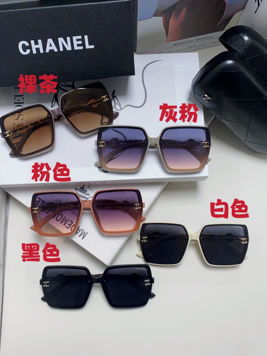  Chanel香奈儿2025新款偏光太阳镜时尚女士墨镜小香风同款编织链条镜腿潮流遮阳防晒