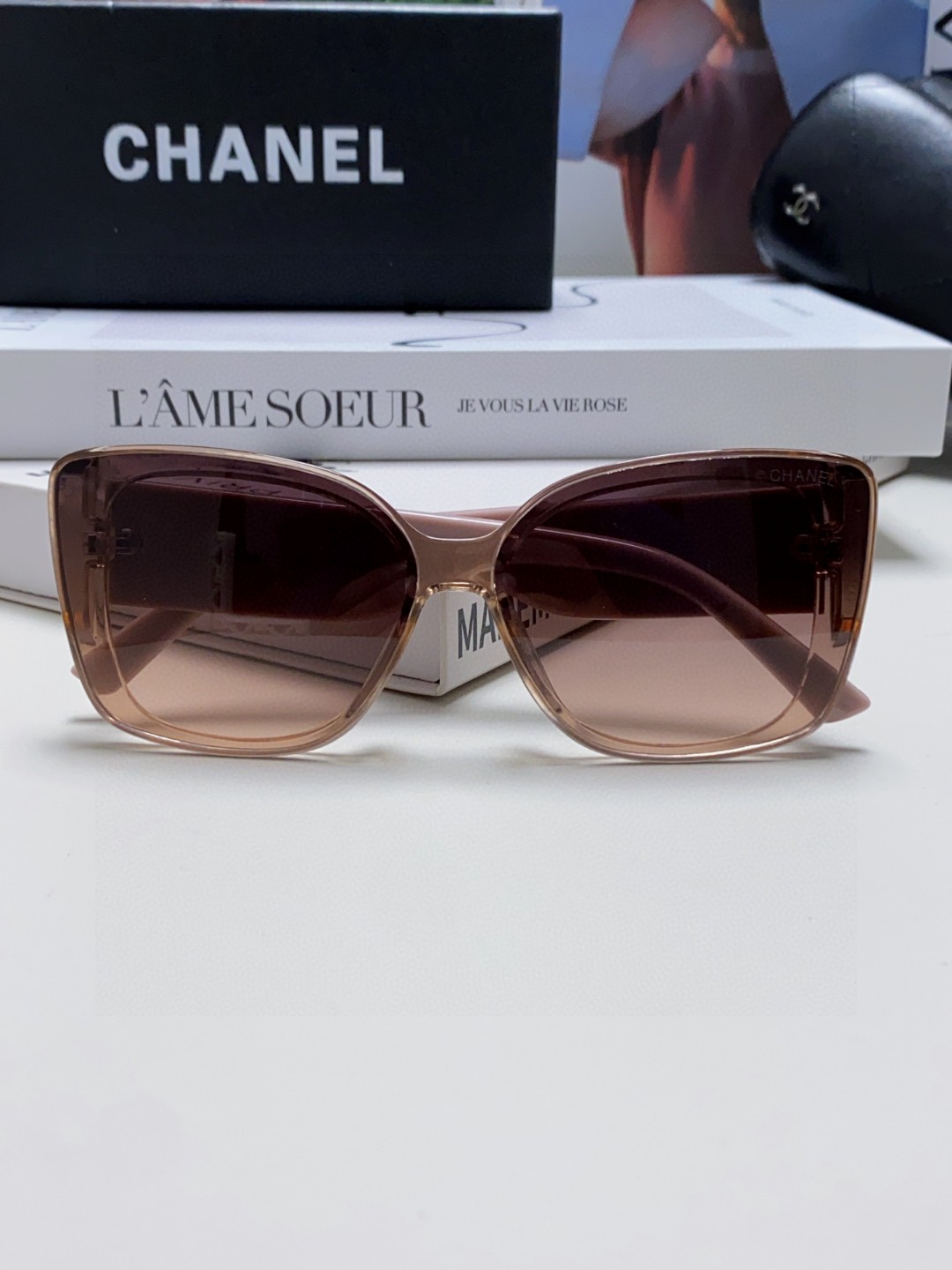  Chanel香奈儿 2025新款显脸太阳镜大牌小防 潮流款同款大LOGO女士墨镜 
