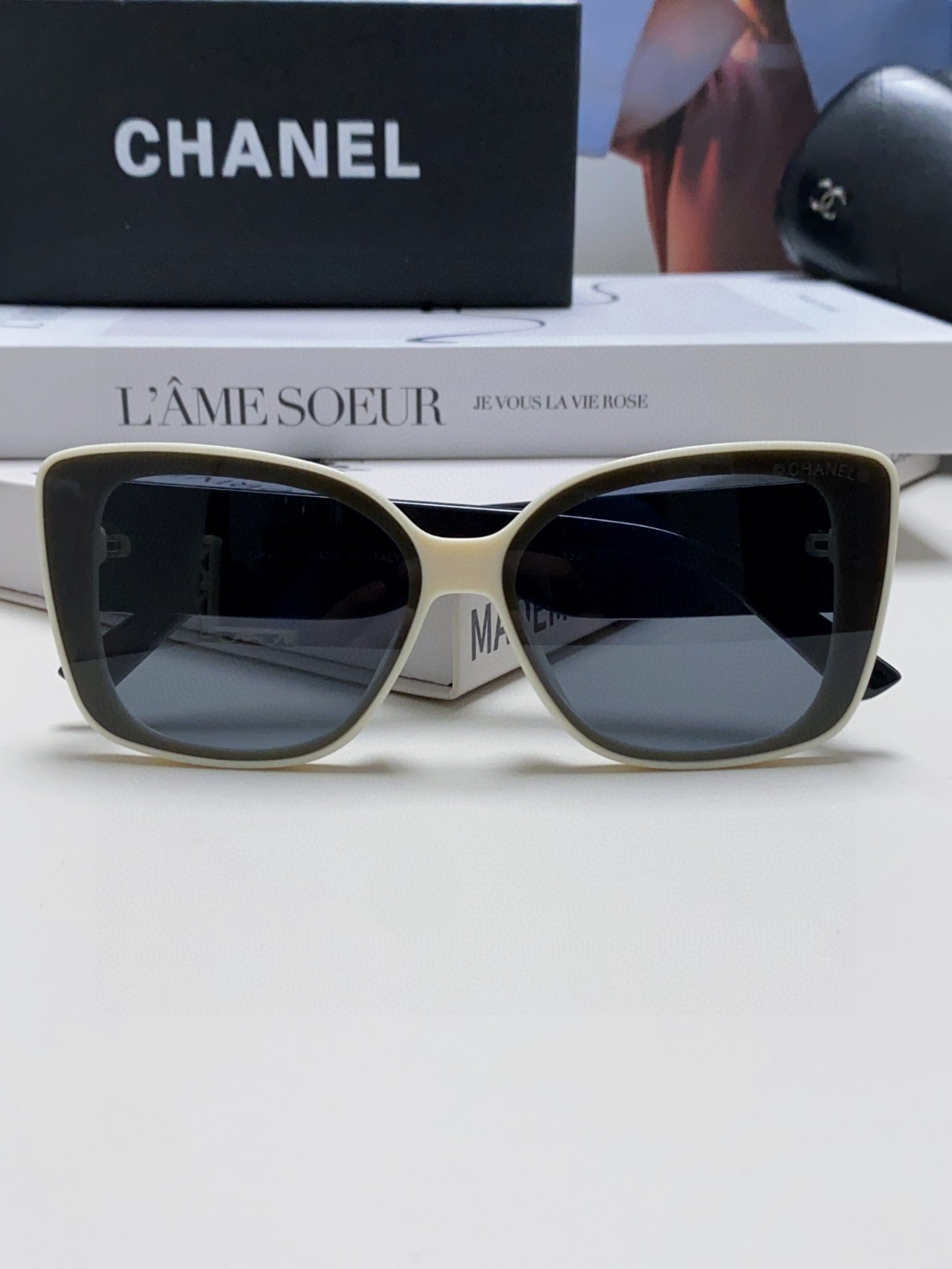  Chanel香奈儿 2025新款显脸太阳镜大牌小防 潮流款同款大LOGO女士墨镜 