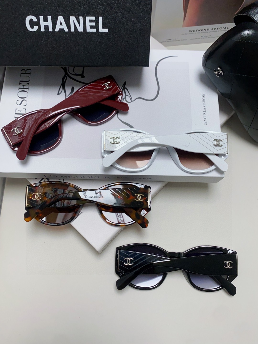 Chanel香奈儿 25新品墨镜女方圆脸太阳眼镜偏光猫眼镜框  宽腿 网红爆款 女士墨镜
