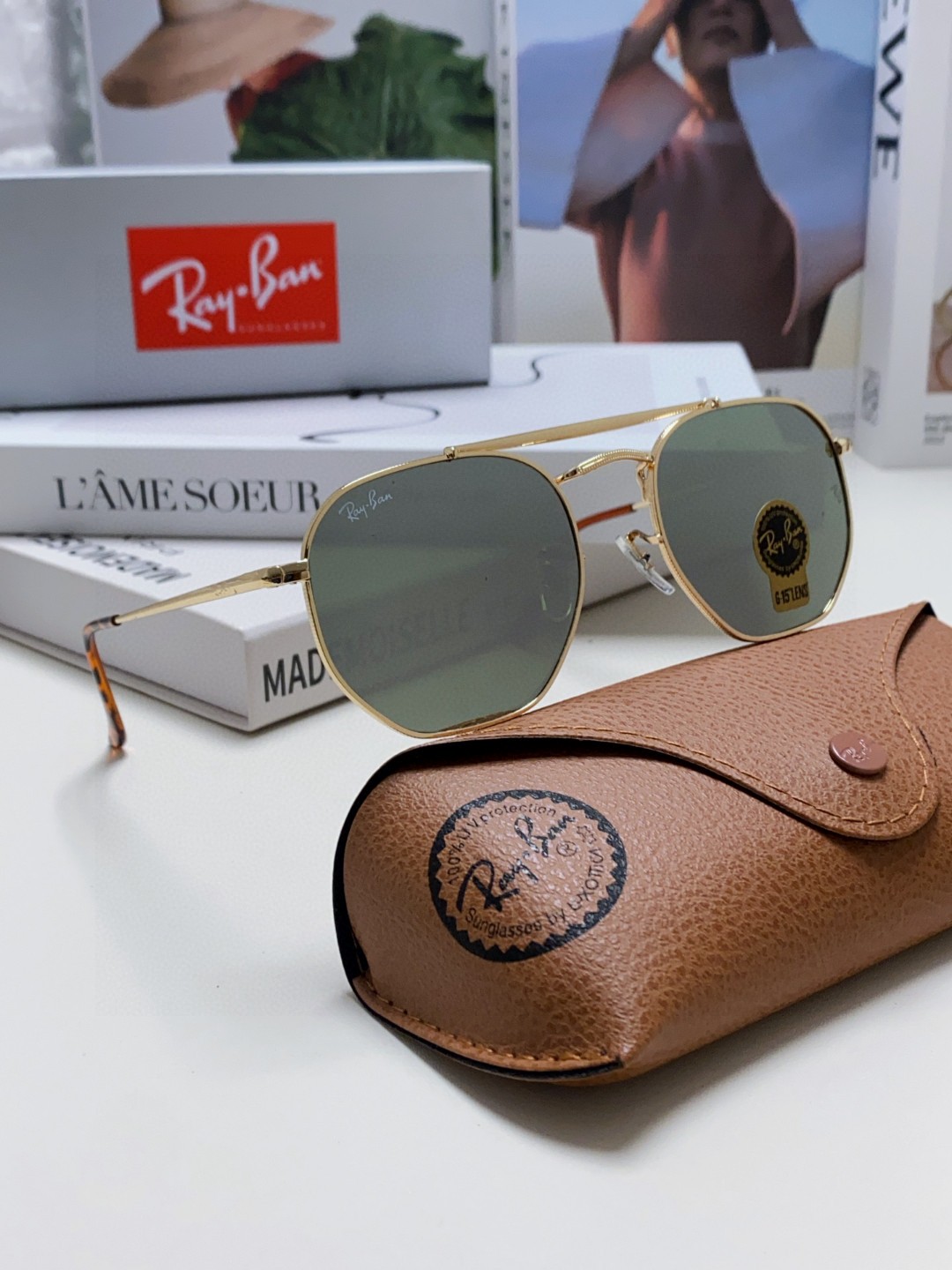  RAYBAN  雷朋 RB3648 🌸🌸官网海报款 张艺兴防爆玻璃镜片 男女通用💐💐💫超帅气！size