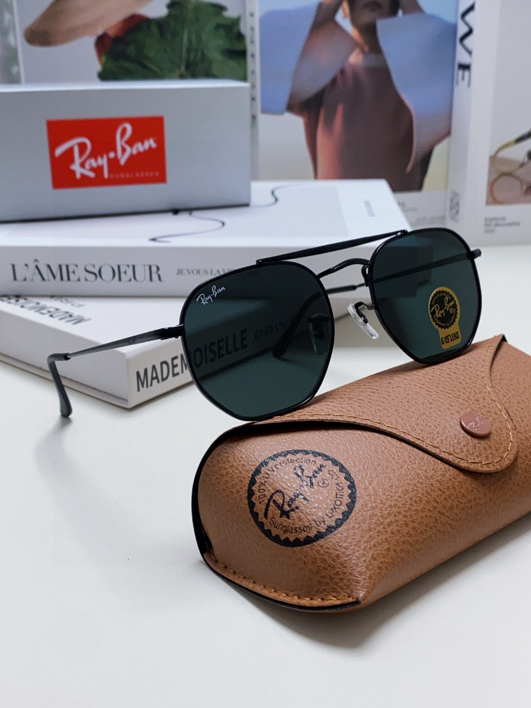  RAYBAN  雷朋 RB3648 🌸🌸官网海报款 张艺兴防爆玻璃镜片 男女通用💐💐💫超帅气！size