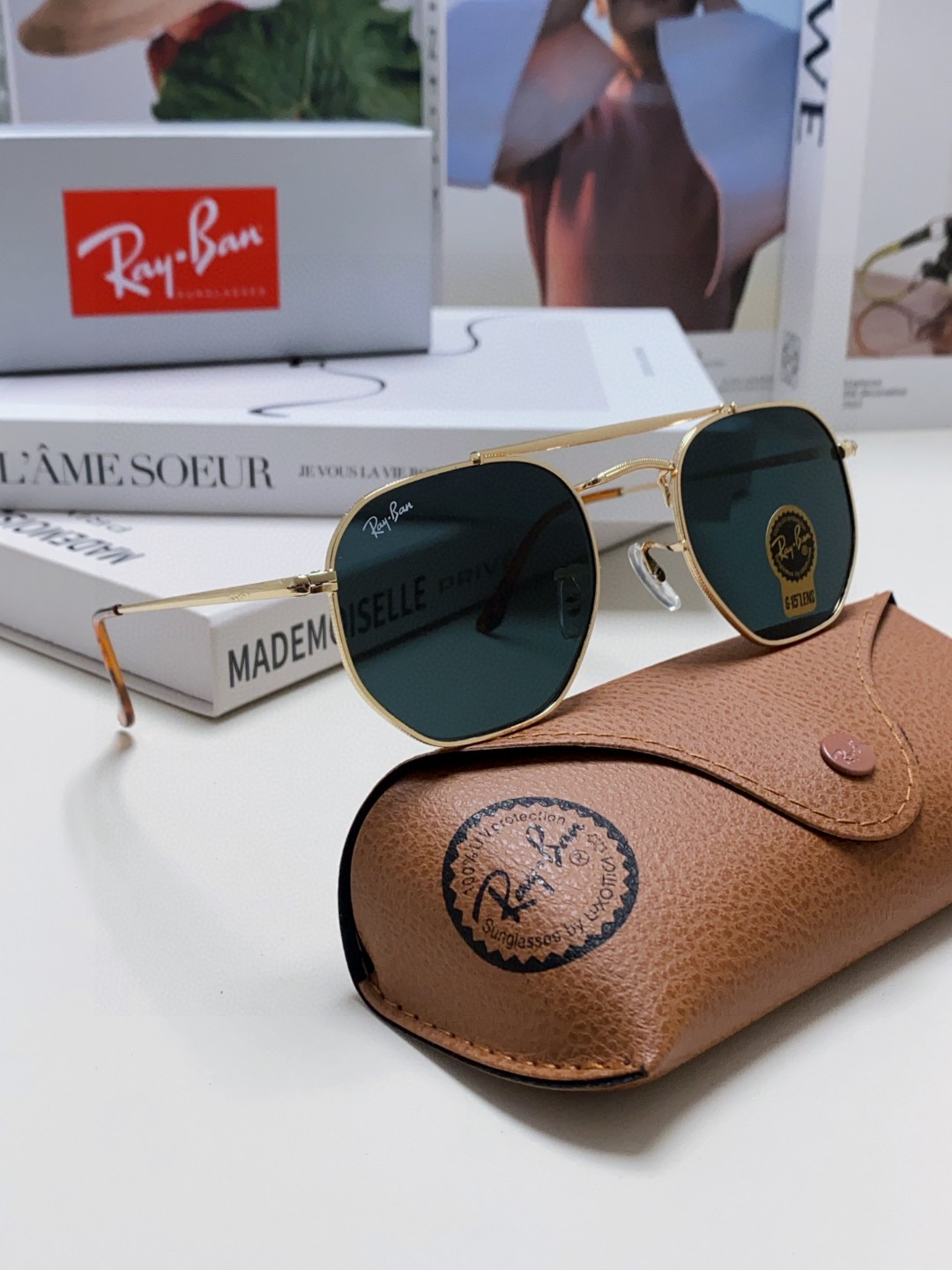  RAYBAN  雷朋 RB3648 🌸🌸官网海报款 张艺兴防爆玻璃镜片 男女通用💐💐💫超帅气！size