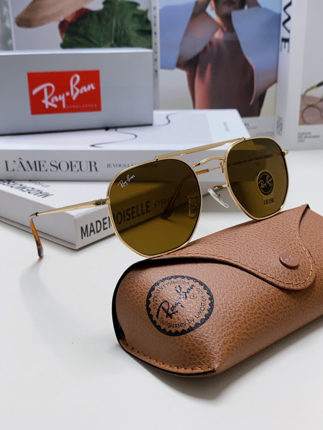  RAYBAN  雷朋 RB3648 🌸🌸官网海报款 张艺兴防爆玻璃镜片 男女通用💐💐💫超帅气！size