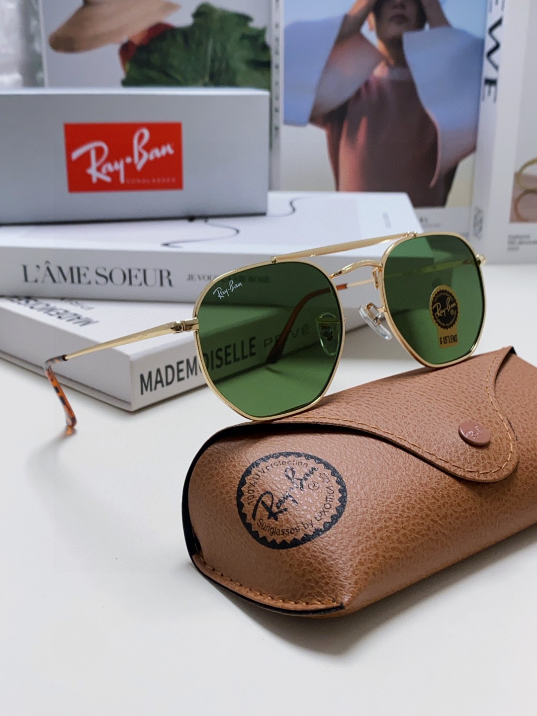  RAYBAN  雷朋 RB3648 🌸🌸官网海报款 张艺兴防爆玻璃镜片 男女通用💐💐💫超帅气！size