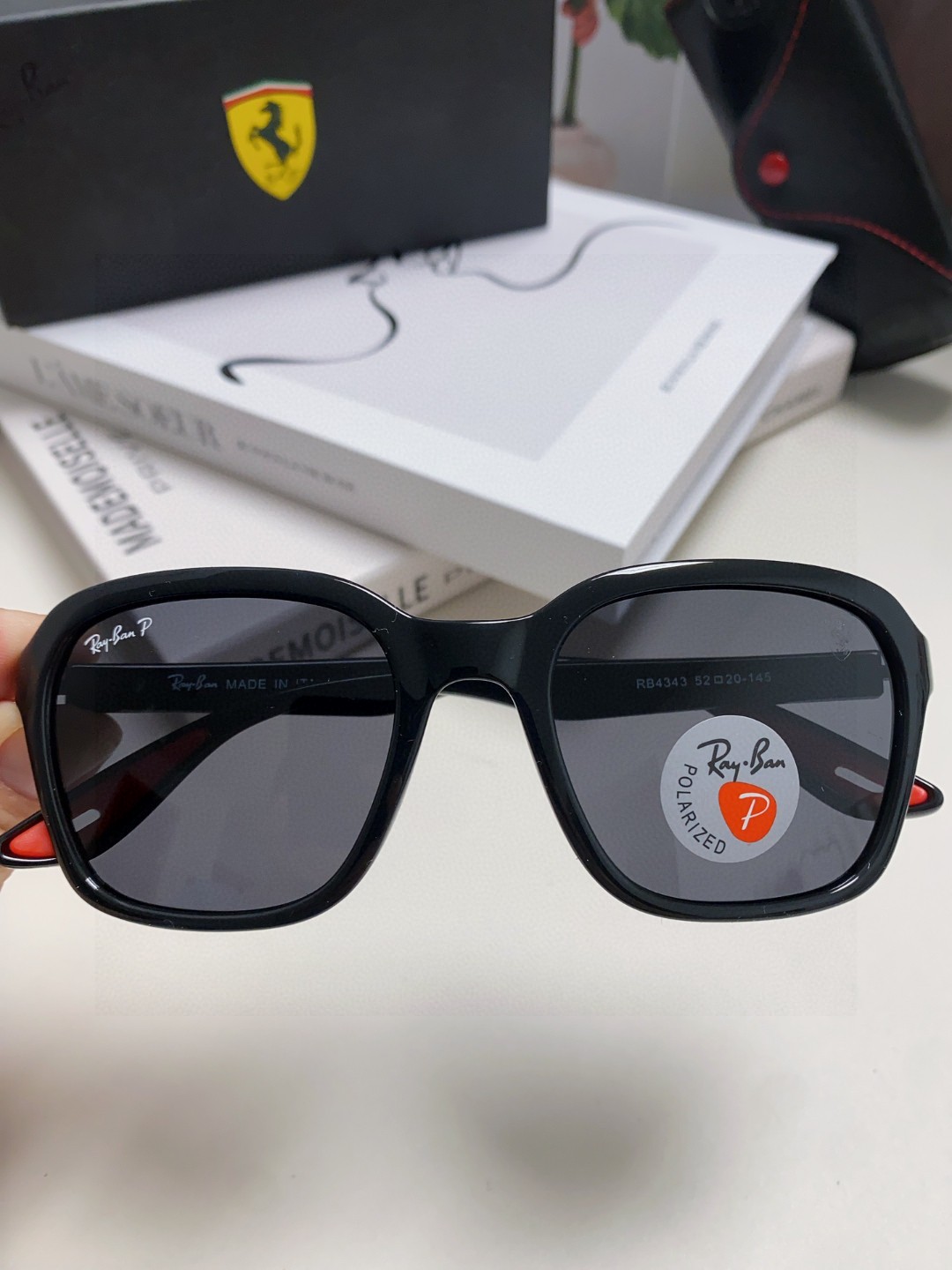  RayBan雷朋法拉利联名 太阳镜男女通用 偏光墨镜个性时尚舒适潮流RB4343