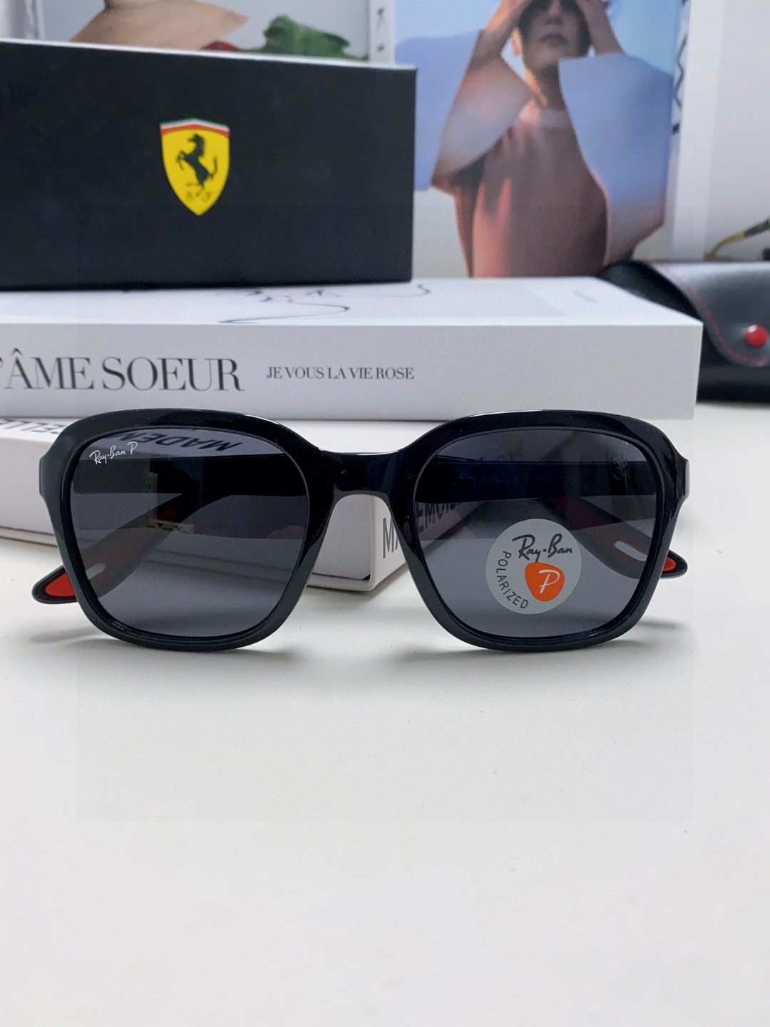  RayBan雷朋法拉利联名 太阳镜男女通用 偏光墨镜个性时尚舒适潮流RB4343