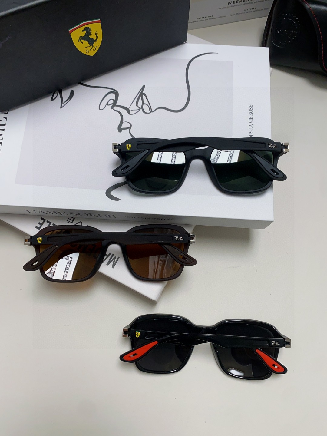 RayBan雷朋法拉利联名 太阳镜男女通用 偏光墨镜个性时尚舒适潮流RB4343