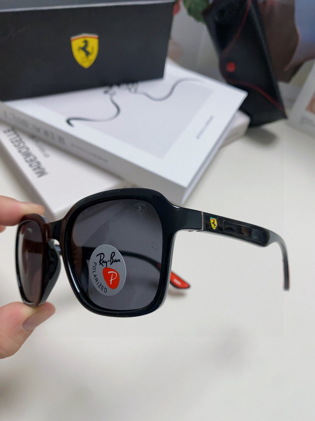  RayBan雷朋法拉利联名 太阳镜男女通用 偏光墨镜个性时尚舒适潮流RB4343