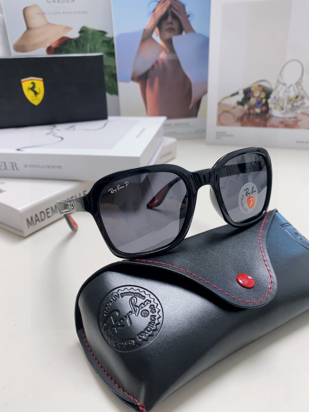  RayBan雷朋法拉利联名 太阳镜男女通用 偏光墨镜个性时尚舒适潮流RB4343