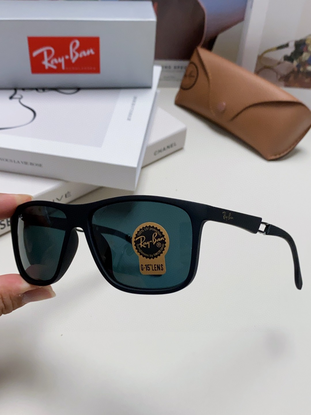  RayBan 雷朋 2025新款运动墨镜男女跑步骑行防风眼镜开车钓鱼太阳镜 高品质玻璃镜片 RB835
