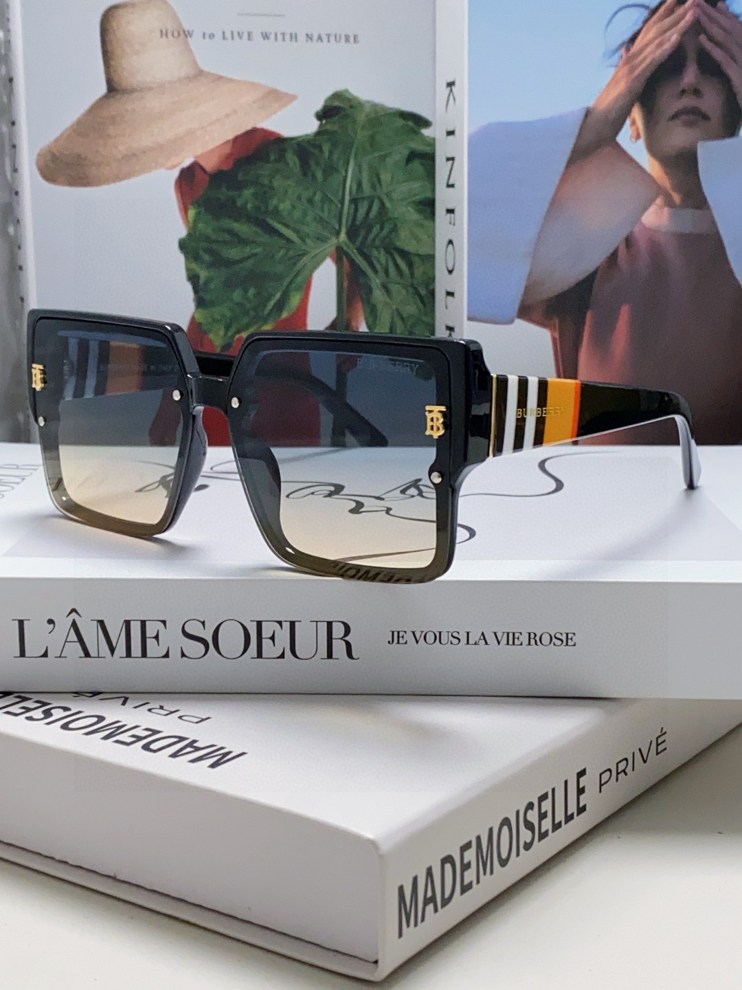  Burberry巴宝莉 2025新款墨镜女潮新款大脸显瘦大框太阳眼镜防紫外线眼镜女高级感ins 女士墨