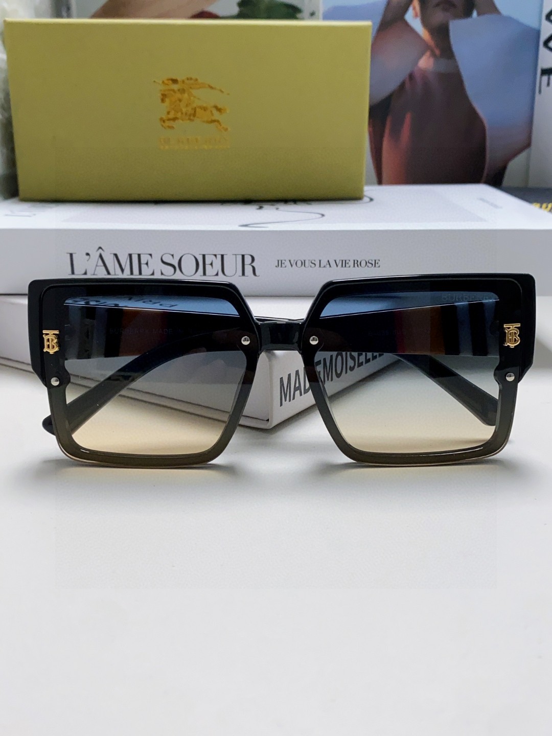  Burberry巴宝莉 2025新款墨镜女潮新款大脸显瘦大框太阳眼镜防紫外线眼镜女高级感ins 女士墨