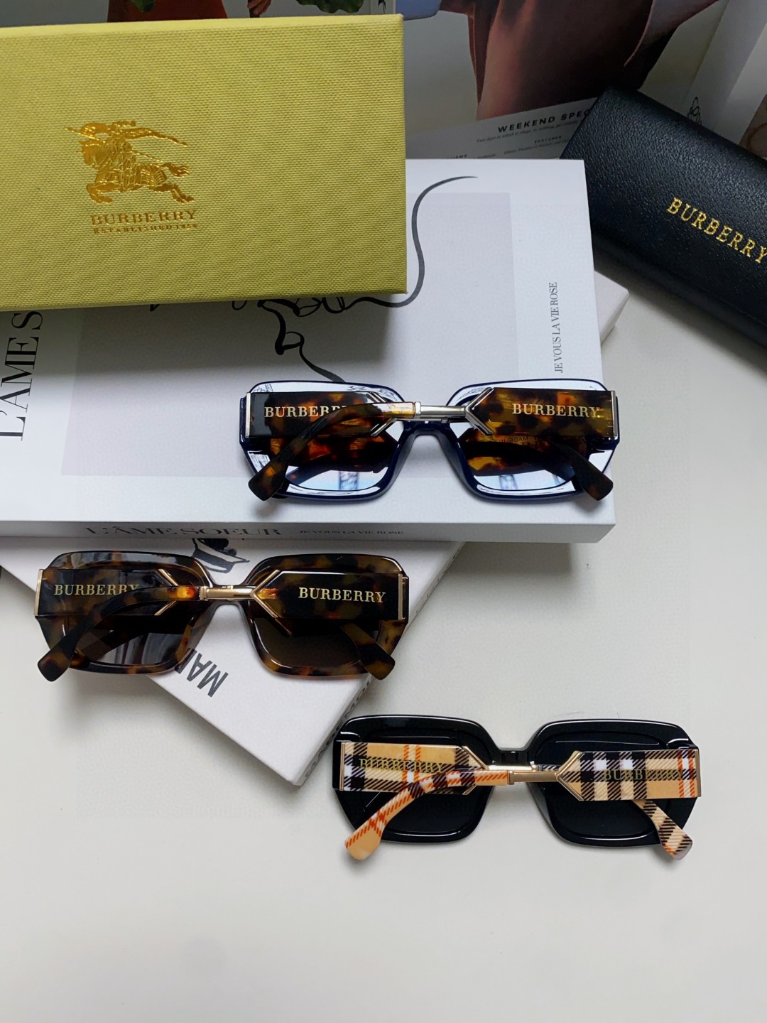  Burberry巴宝莉 2025新款扁框墨镜男款太阳镜潮流百搭遮阳神器防晒眼镜女士眼镜