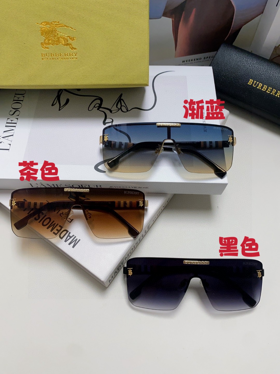  Burberry巴宝莉 2025新款流行个性欧美男太阳镜防紫外线外贸眼镜女莉防晒休闲情侣墨镜 TB新L