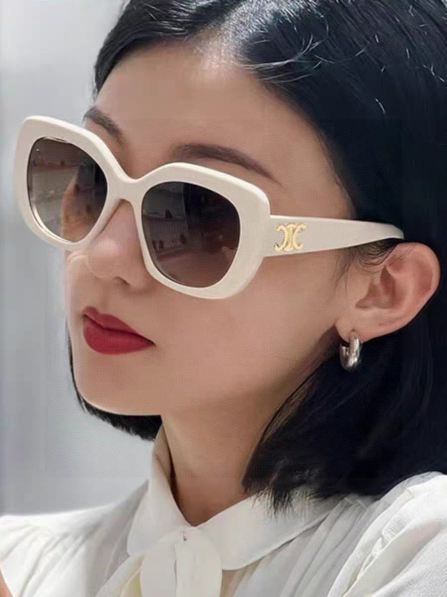  Celine赛琳 小红书网红圆形大框太阳镜凯旋门眼镜时尚圆形简约复古韩版墨镜