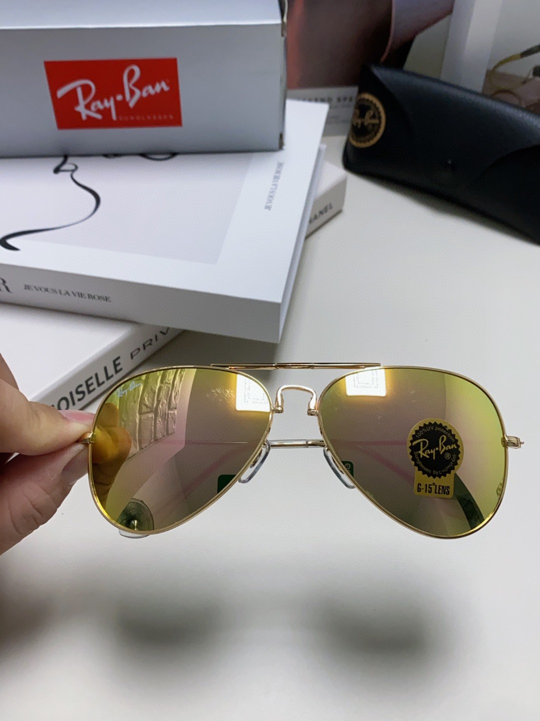  RayBan雷朋 2025便携式可折叠墨镜 男女士太阳眼镜 明星时尚飞行员哈蟆镜 RB3479 siz