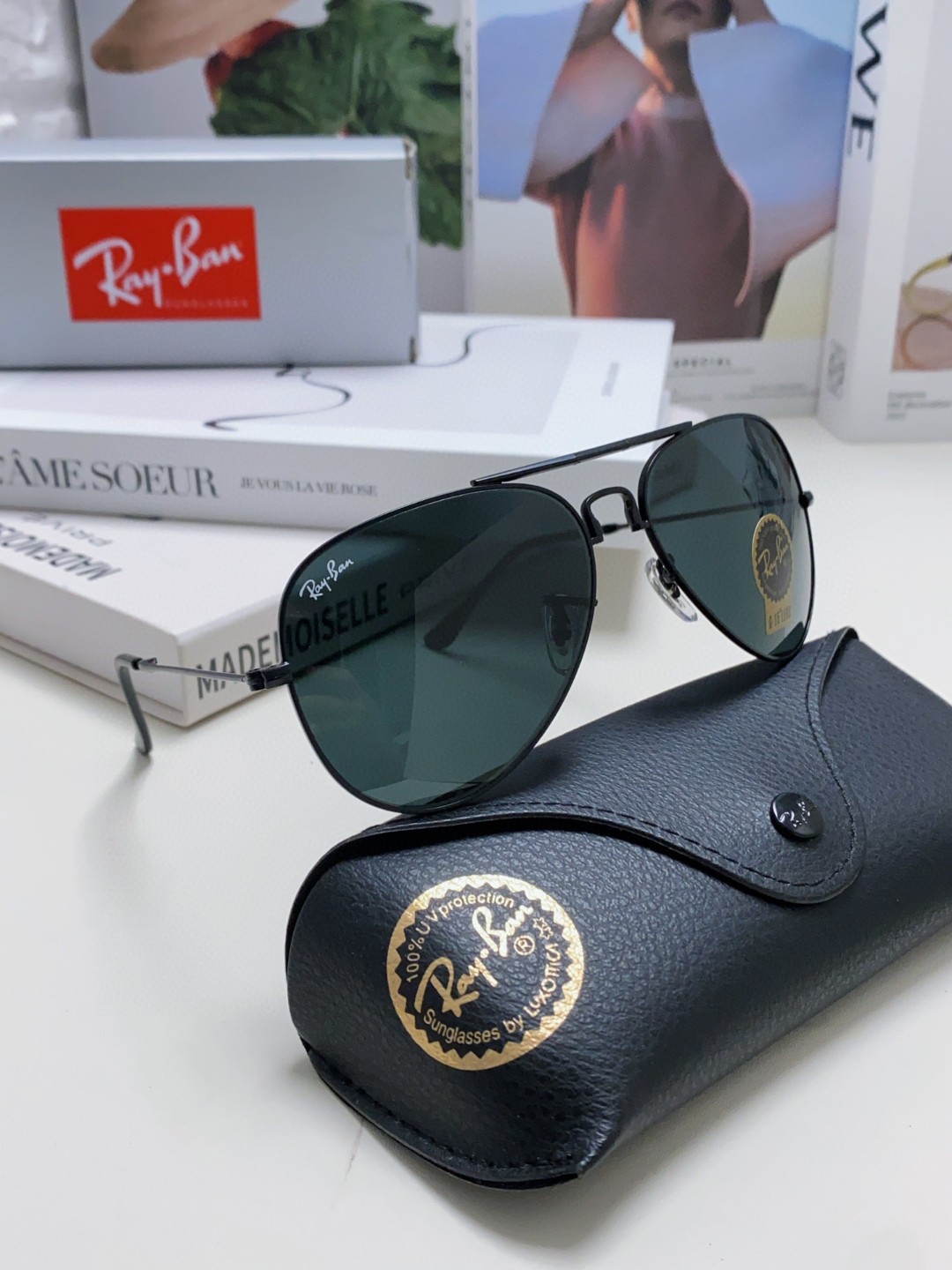  RayBan雷朋 2025便携式可折叠墨镜 男女士太阳眼镜 明星时尚飞行员哈蟆镜 RB3479 siz