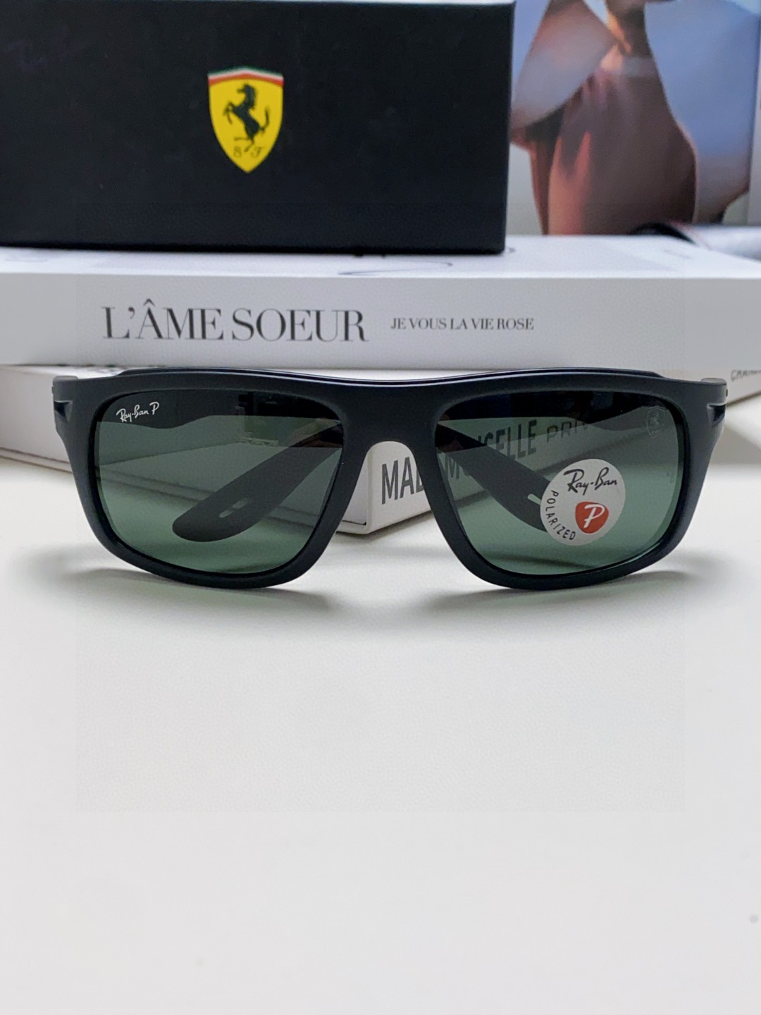  RayBan雷朋法拉利联名 2025新款太阳镜墨镜 树脂偏光级感防紫外线眼镜开车护目 RB4364