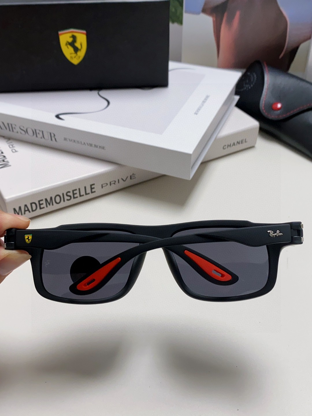  RayBan雷朋法拉利联名 2025新款太阳镜墨镜 树脂偏光级感防紫外线眼镜开车护目 RB4364