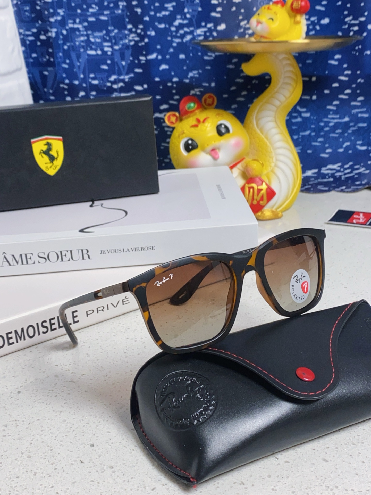 RayBan雷朋法拉利联名款 2025最新款太阳镜男女款板材ins风时尚潮流休闲百搭墨镜RB7222
