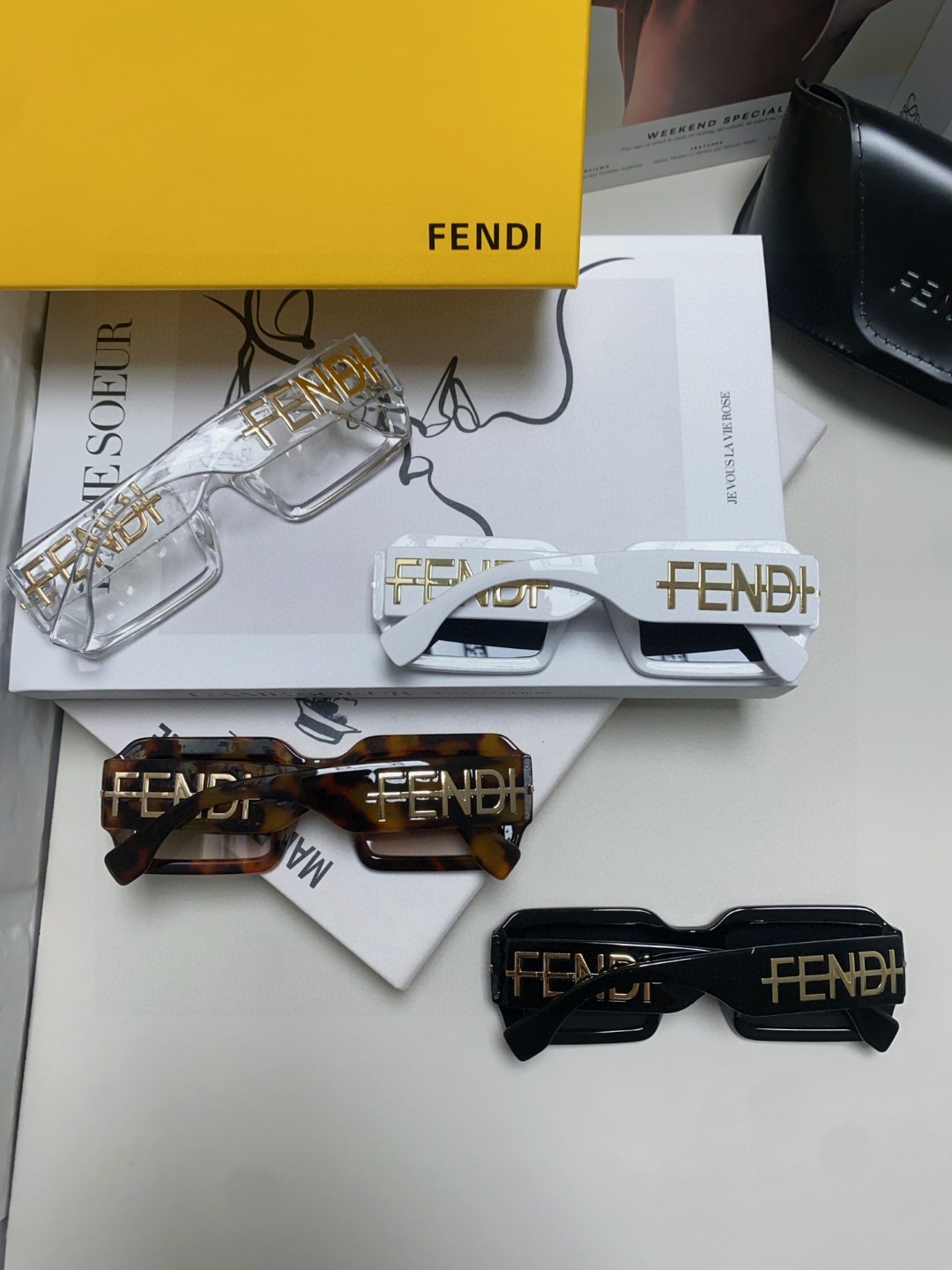  Fendi芬迪 新款墨镜开车方形男女个性街拍墨镜太阳镜时尚潮流新款 