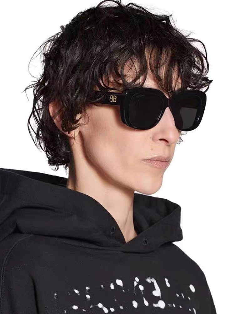  Balenciaga巴黎世家 2025新款蝶形墨镜女时尚潮流方框复古板材太阳眼镜男BB0295