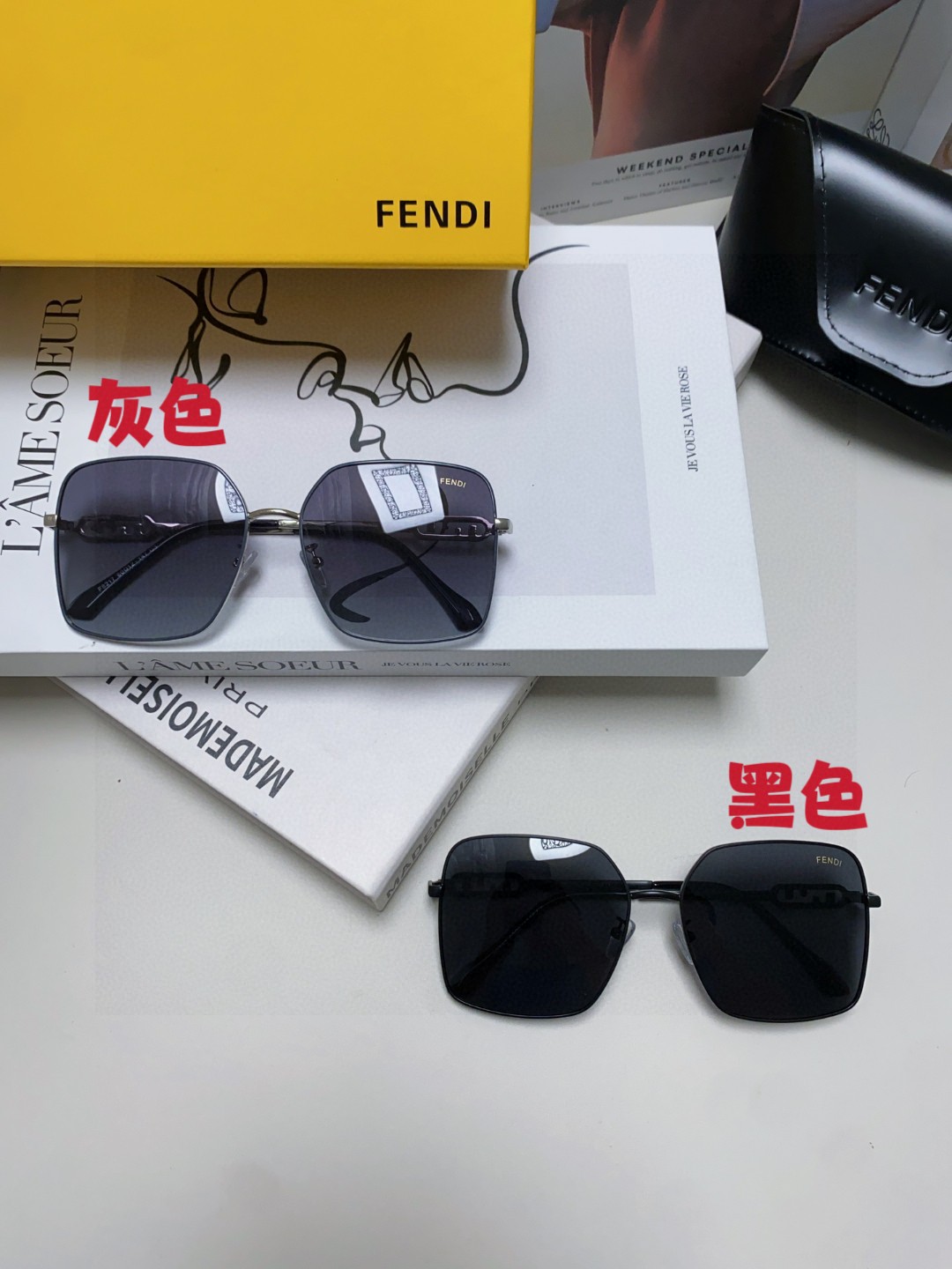  Fendi芬迪 2025新款大框F圆大脸显瘦 金属墨镜防晒偏光太阳镜 女士墨镜