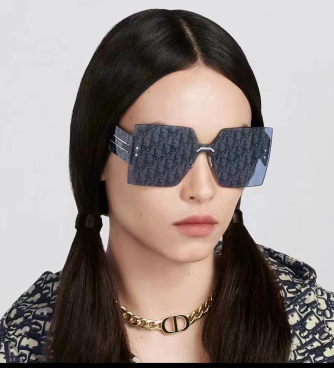  Dior迪奥 2025新款 镜面带字母无框切边时尚太阳眼镜女欧美外贸高级感大方框男墨镜潮显瘦
