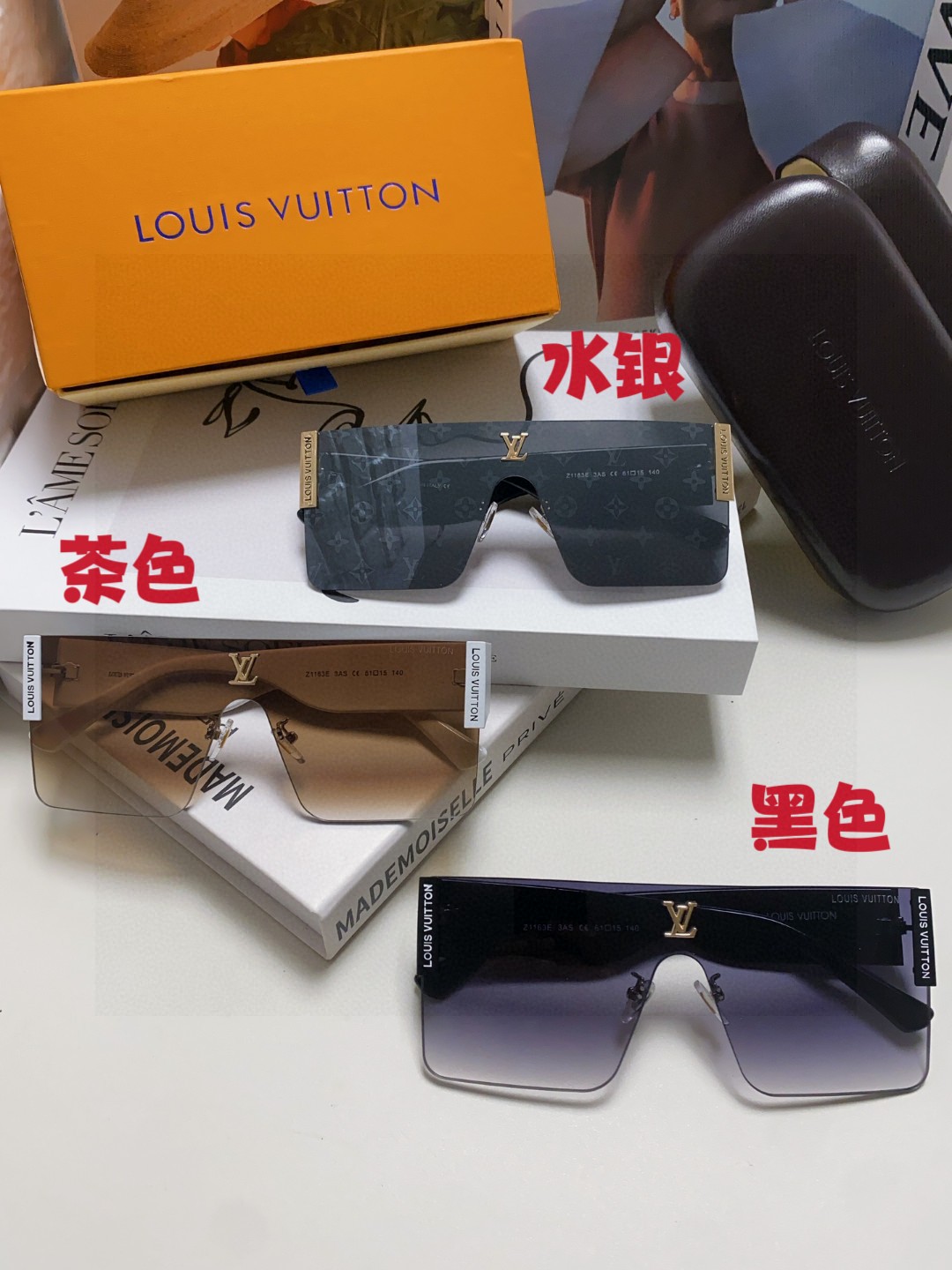  Lv路易威登 2025新款模特款金属方形连体大框太阳眼镜女男通用时尚遮阳墨镜银膜
