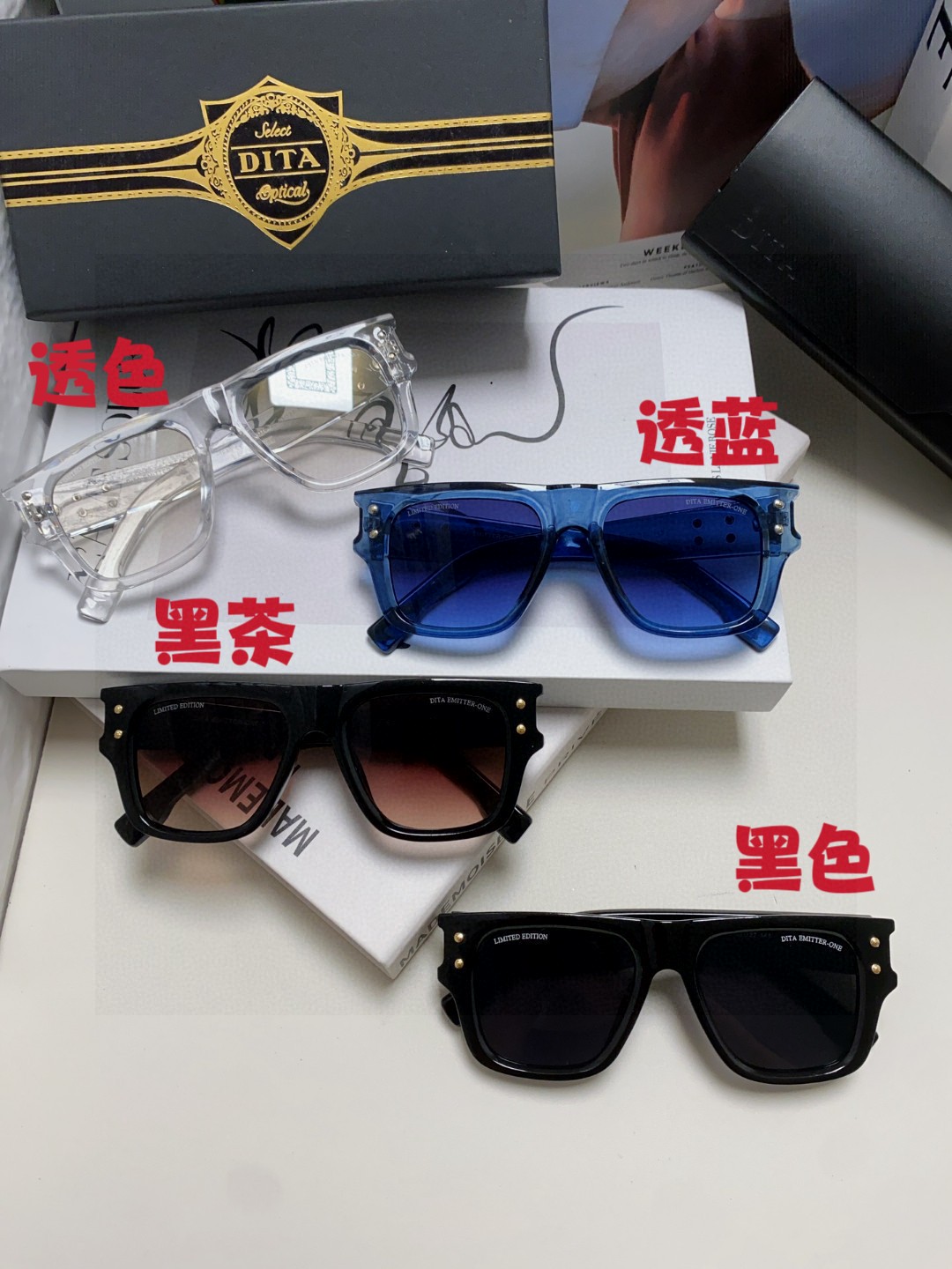  DITA 蒂塔 新款高定款 欧美高端男女方框显瘦简约太阳眼欧洲站明星开车墨镜 男女通用 
