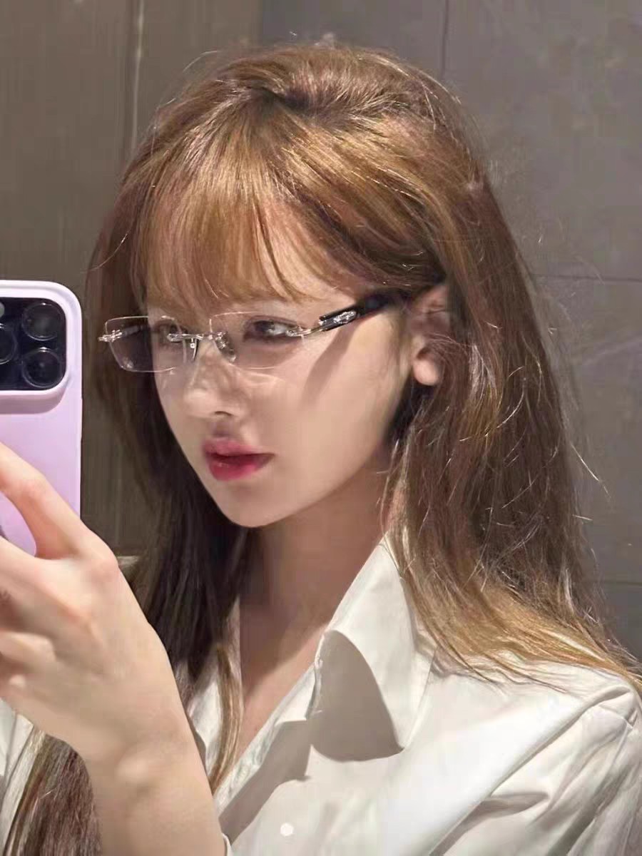  Chrome Hearts克罗心 2025新款潮流眼镜框架新品复古无框长方形 打孔个性男女超轻粗腿平光