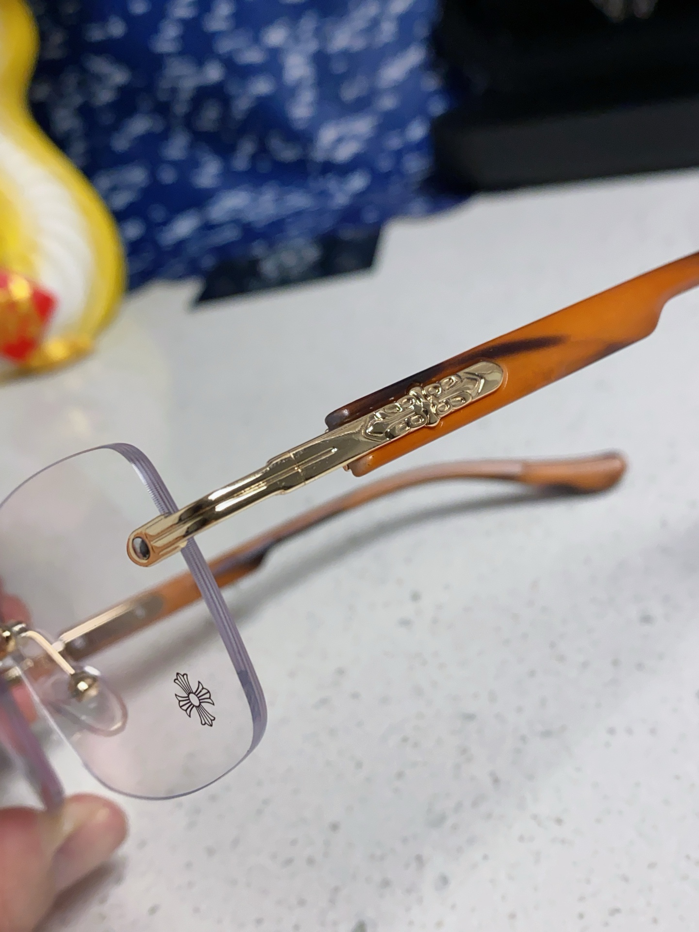  Chrome Hearts克罗心 2025新款潮流眼镜框架新品复古无框长方形 打孔个性男女超轻粗腿平光