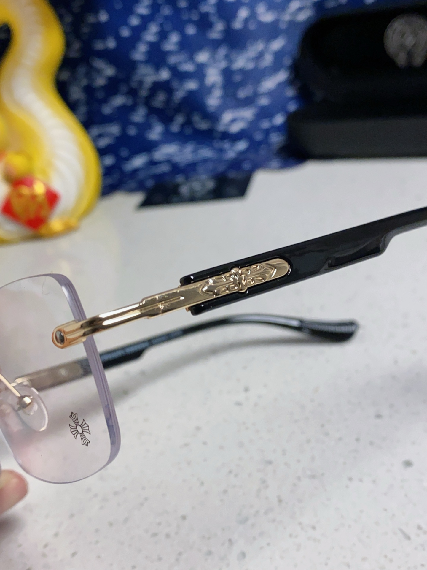 Chrome Hearts克罗心 2025新款潮流眼镜框架新品复古无框长方形 打孔个性男女超轻粗腿平光