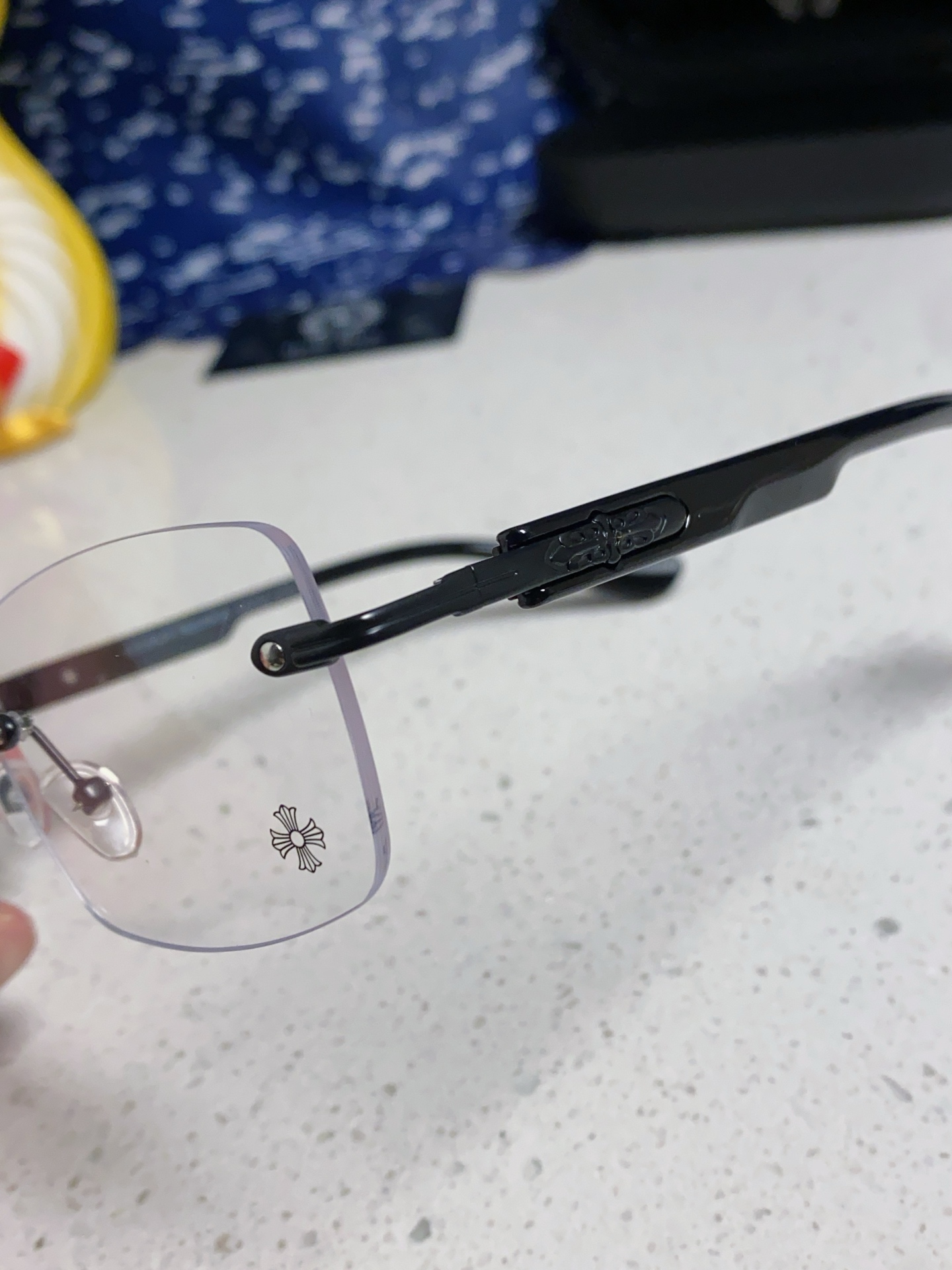  Chrome Hearts克罗心 2025新款潮流眼镜框架新品复古无框长方形 打孔个性男女超轻粗腿平光