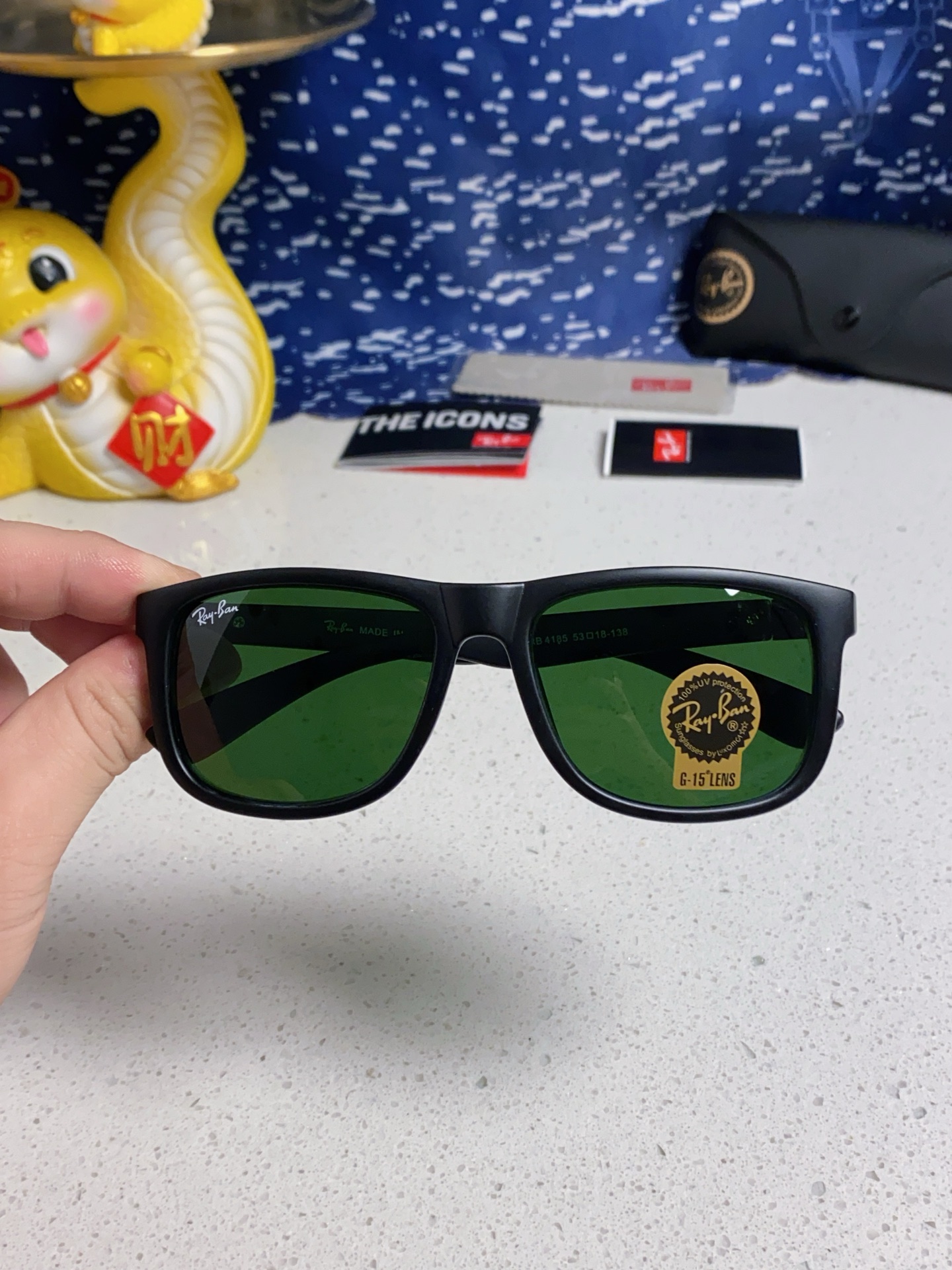  RayBan雷朋 玻璃镜片墨镜高版本飞行员系列经典时尚潮流酷炫墨镜男女士开车驾驶高清超酷太阳镜 RB4