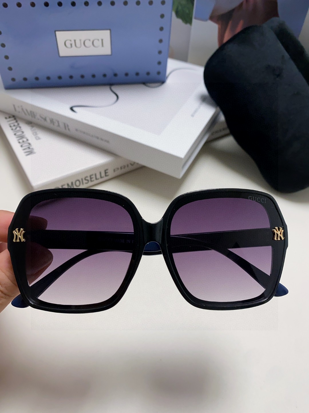  Gucci古奇墨镜女2025新款女士时尚墨镜女款遮阳品牌太阳镜女款眼镜大脸款 