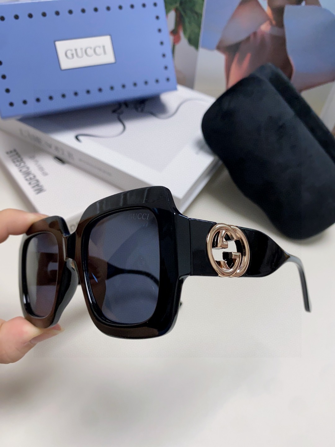 GUCCI/太阳镜 GG0178S 大方框女款时尚墨镜 