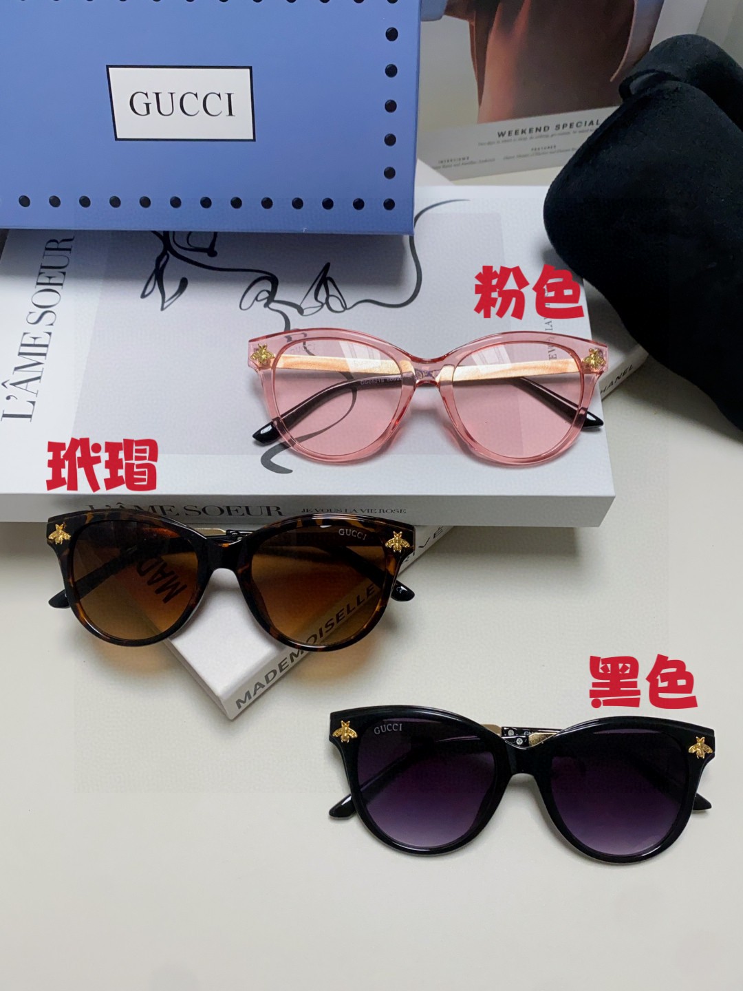  Gucci古奇 新款蜜蜂太阳镜高级感十足金属铰链防紫外线墨镜户外时尚显脸小眼 