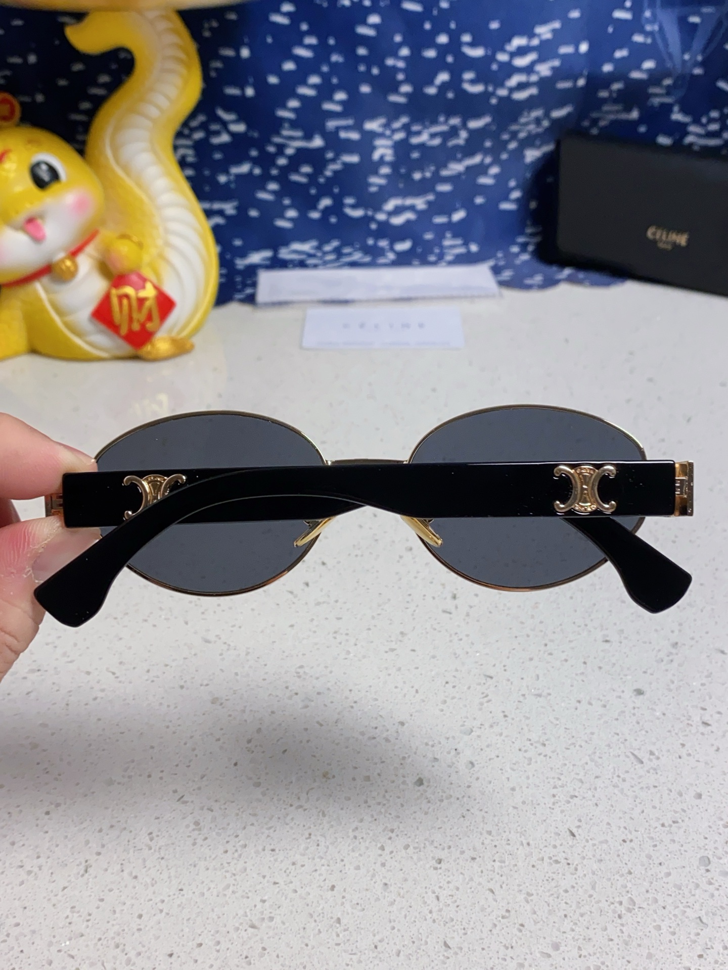  celine赛林 2025新款网红椭圆形凯旋门ins风复古时尚太阳眼镜男墨镜男女通用 