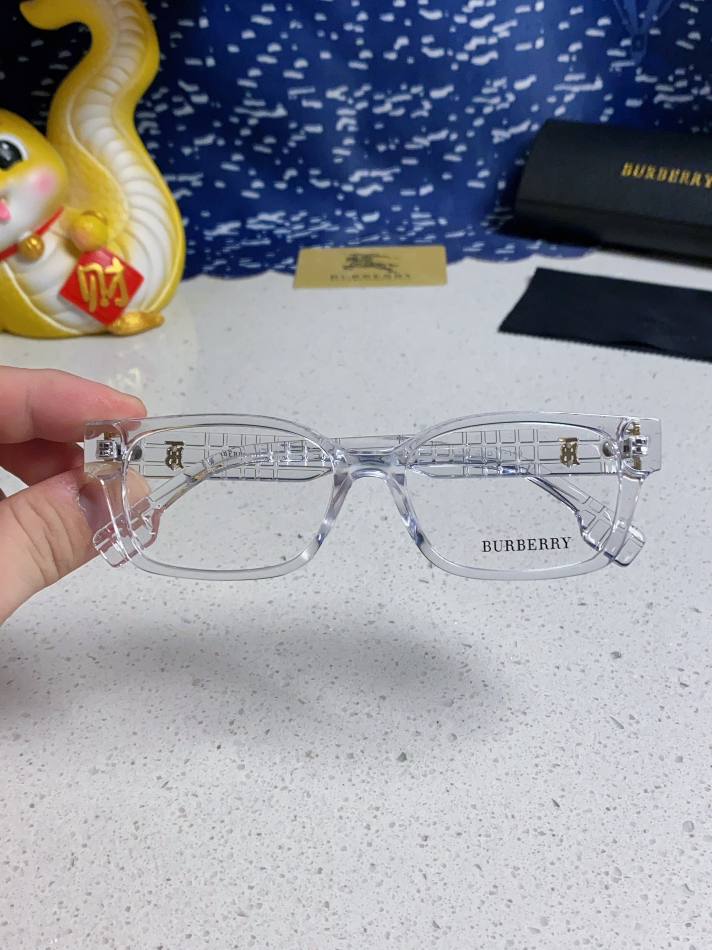  burberry巴宝莉 2025新款B家高颜值眼镜框女可配度数大框素颜神器显瘦防蓝光平光镜 女士光学